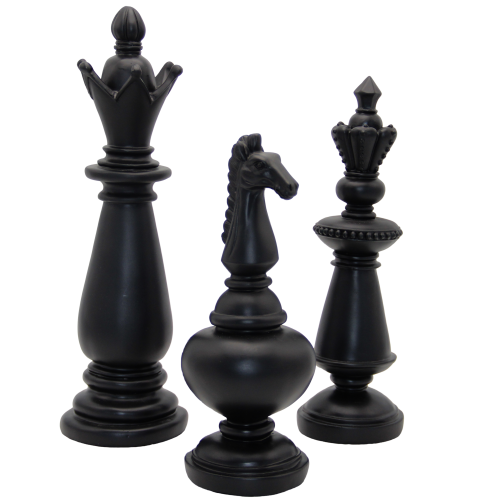 Piezas ajedrez negras x3