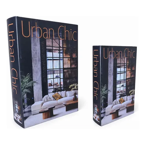 Caja libro decorativa set x2