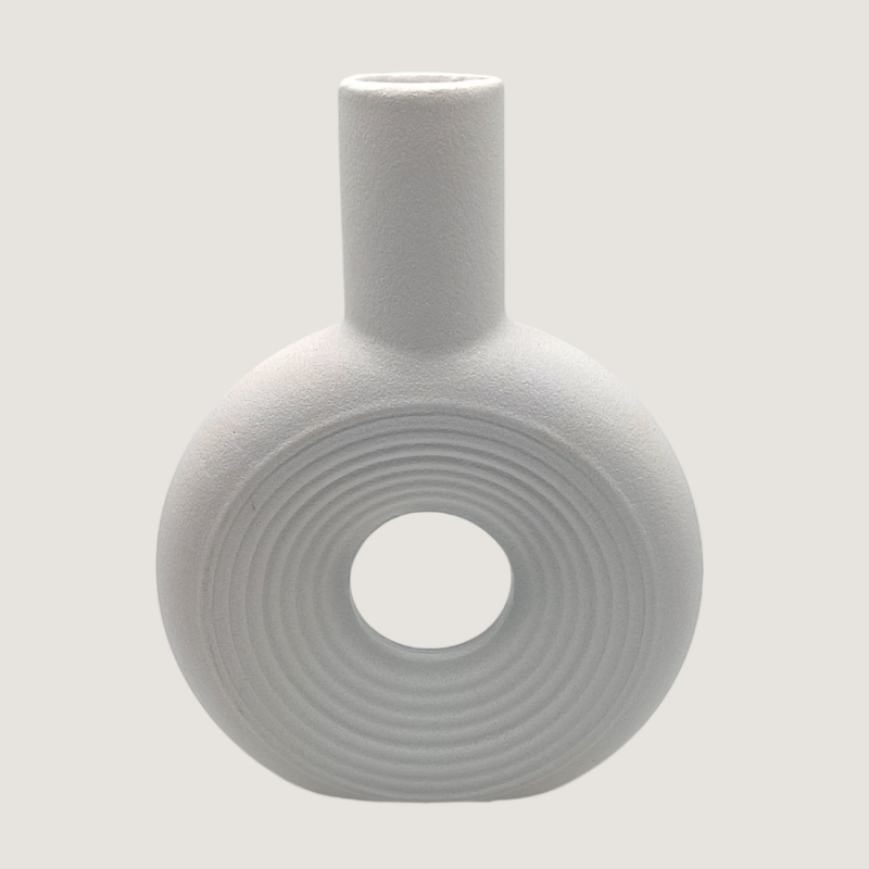 Florero de ceramica redondo