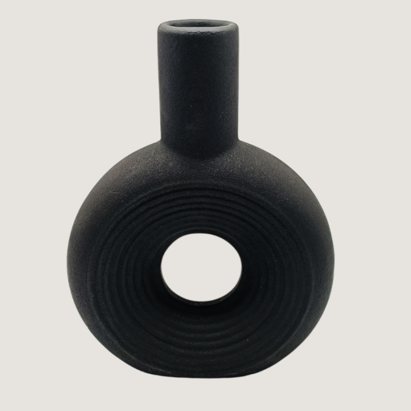 Florero de ceramica redondo