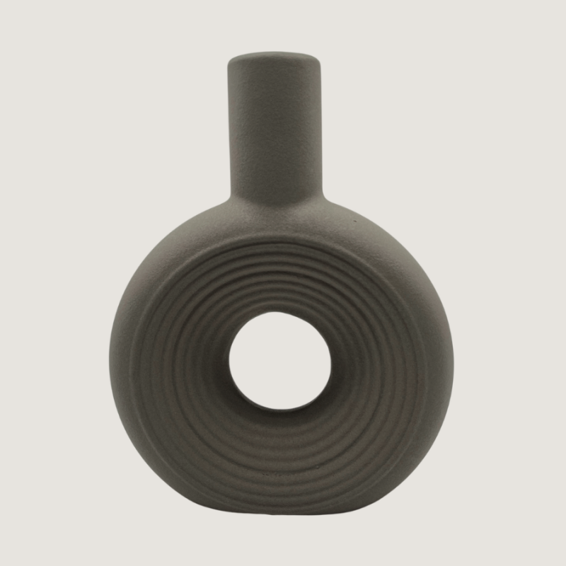 Florero de ceramica redondo