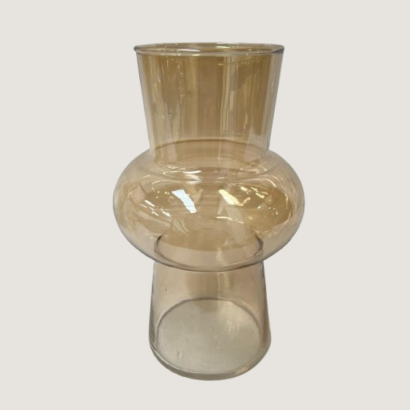 Florero cristal simple ambar