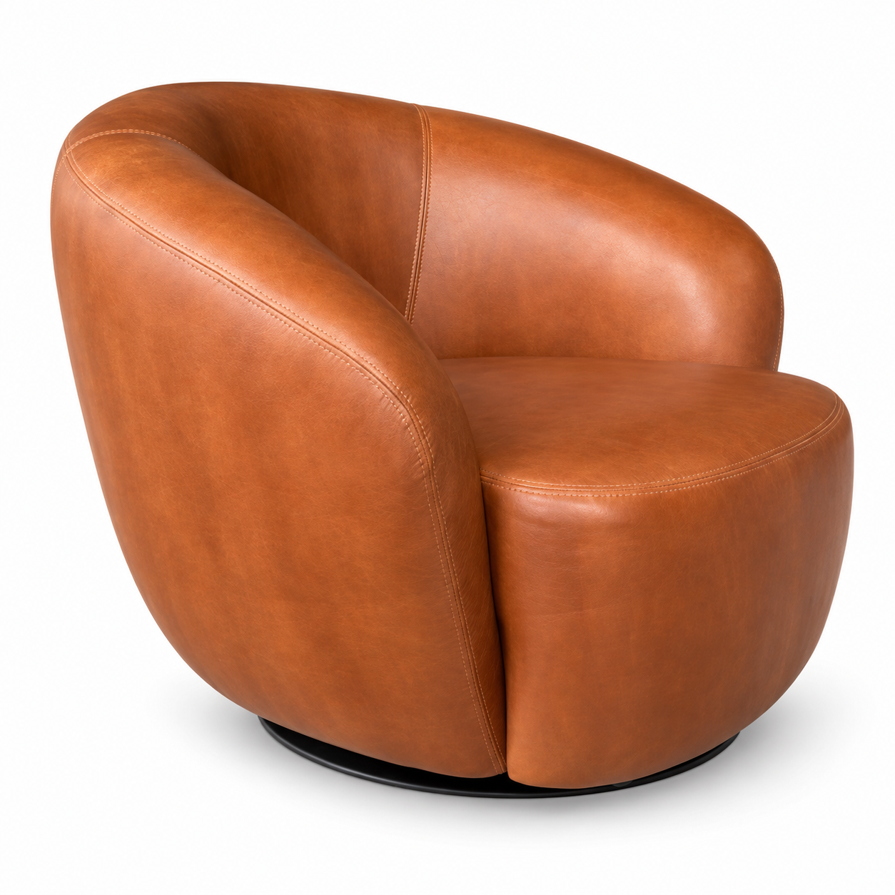 Sillón Sivan base giratoria Cuero