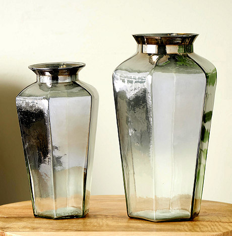 FLORERO HEXAGONAL VIDRIO SET X2