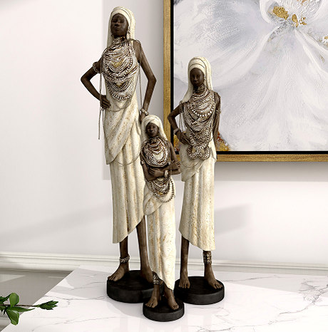 FIGURA MUJER AFRICANA SET X3